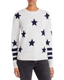 AQUA Cashmere Star Sweater With Stripes - 100  Exclusive Women - Bloomingdale s at Bloomingdales